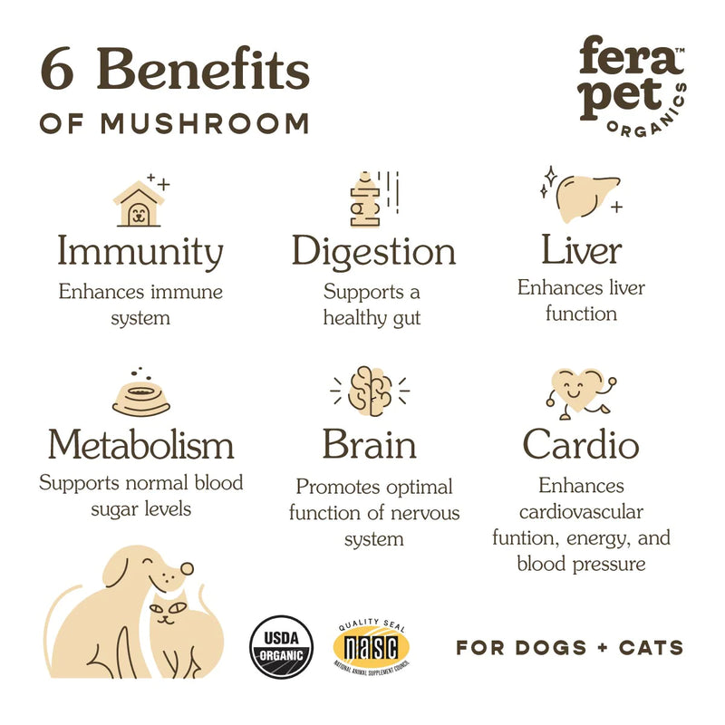 Fera - Organic Mushrooms Immune Support for Dogs & Cats