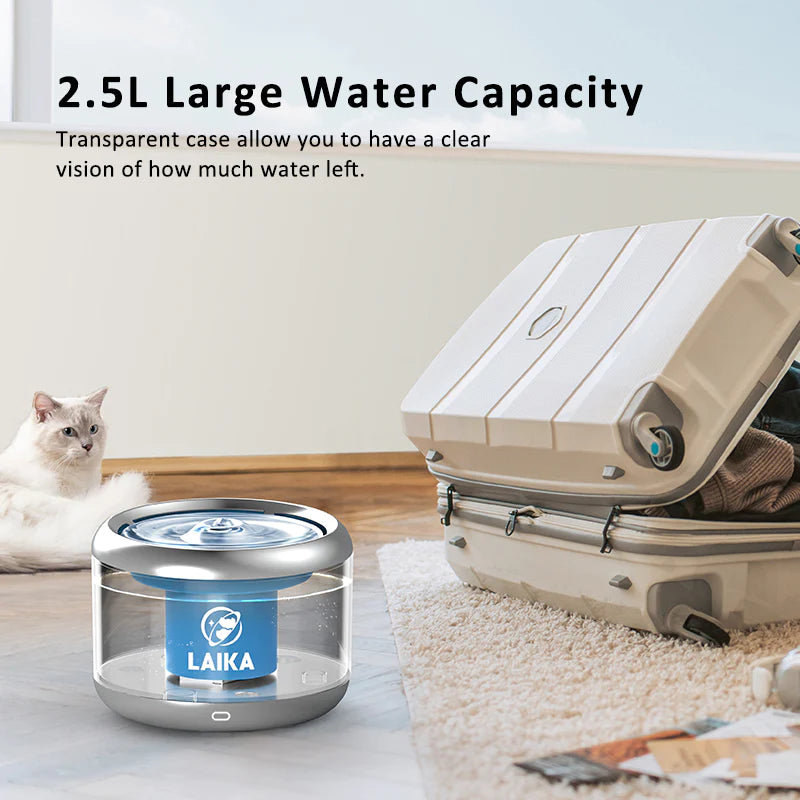 Laika - Stainless Steel Automatic Cat Water Fountain With Wireless Pump