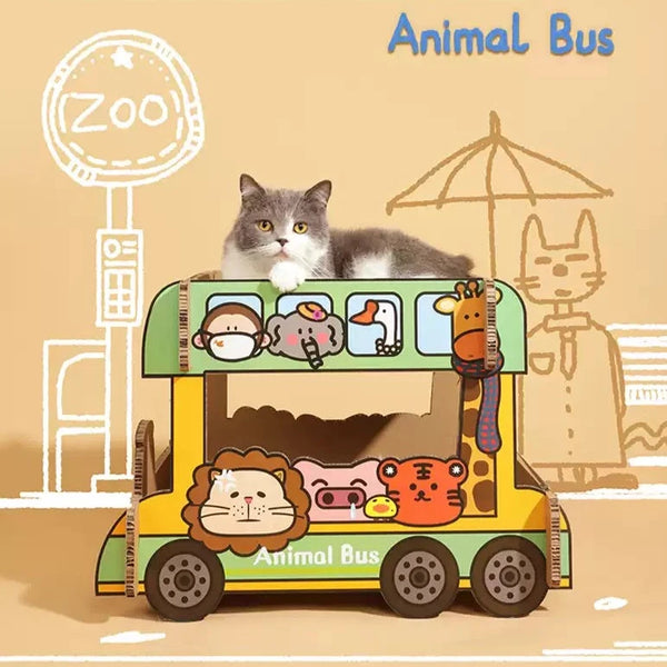 TinyPet - Zoo bus dual layer scratching board