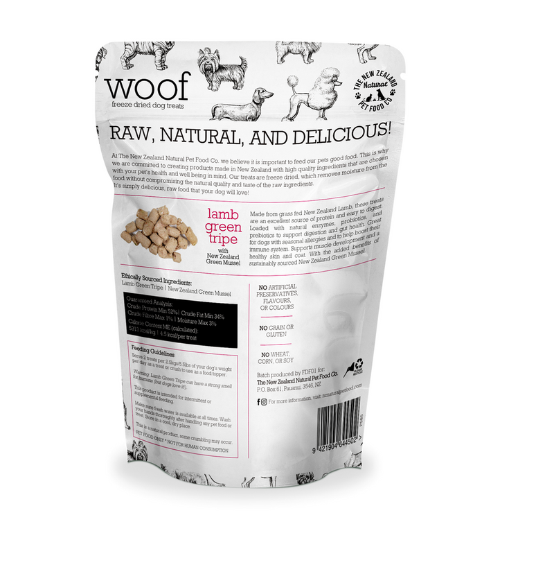 Woof - Lamb Green Tripe with Green Lipped Mussels - 1.4oz/40g