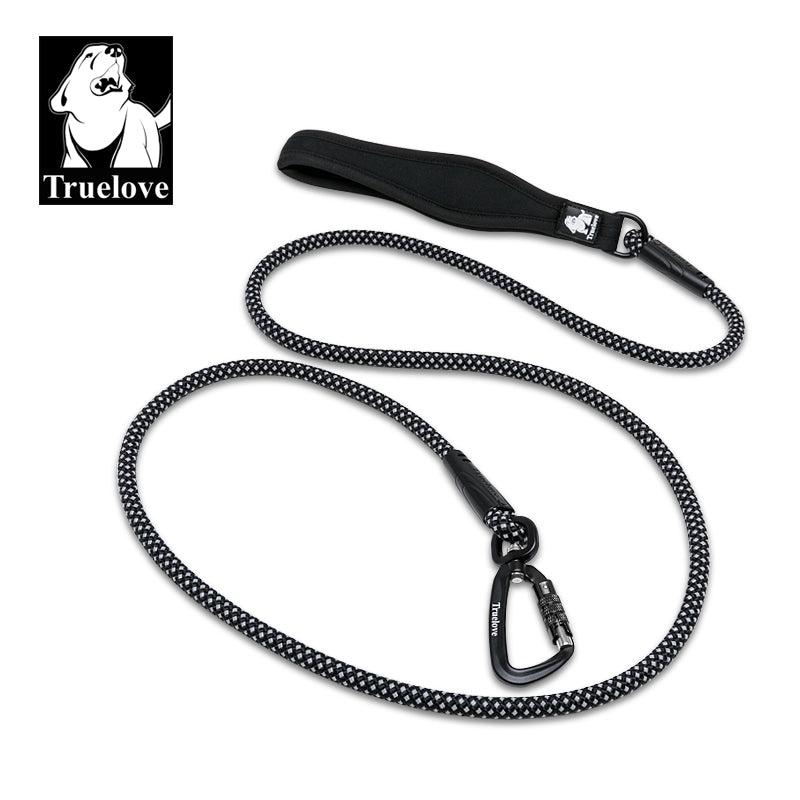TrueLove - Dog Pet Leash Nylon with Reflective Aluminum -Alloy Hook Stainless Steel D-ring