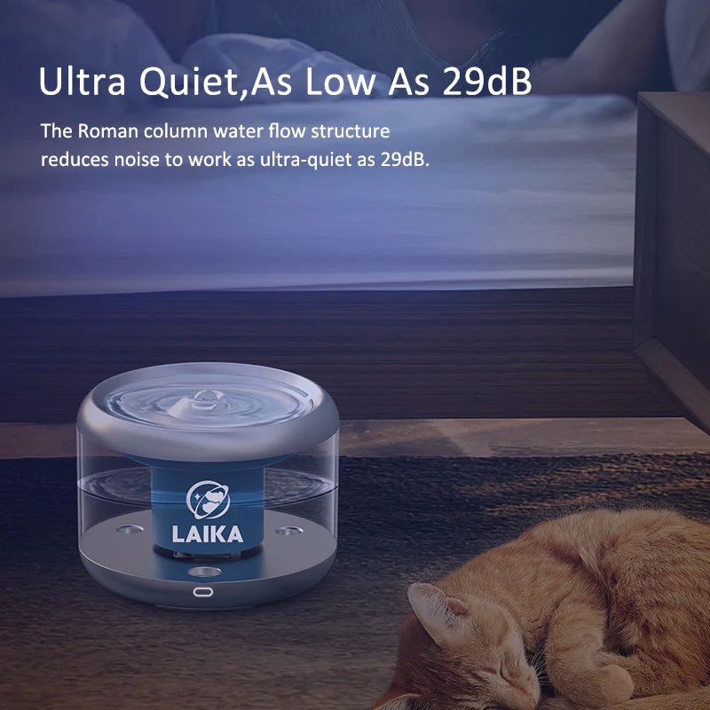 Laika - Stainless Steel Automatic Cat Water Fountain With Wireless Pump
