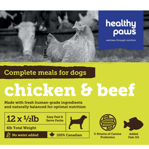 Healthy Paws - Dog Variety Pack Beef, Chicken 12 x 1/2 lb