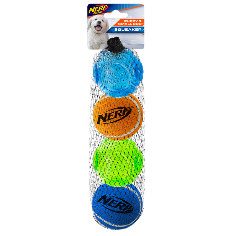 Nerf - Puppy TPR Sonic Tennis Ball - 4 Pack - Assorted - 5 cm (2 in)