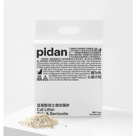 pidan - Cat Litter Tofu & Bentonite, 2.4 kg per Bag