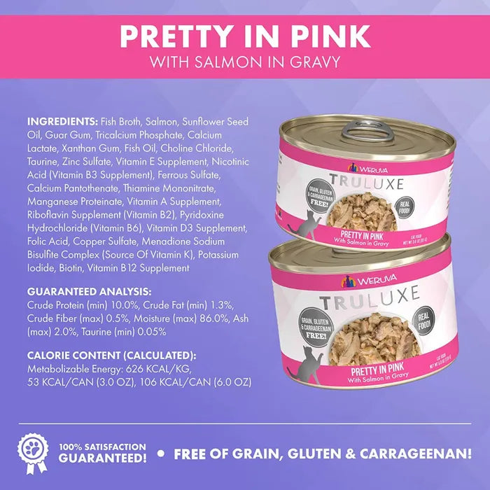 Weruva Truluxe - Pretty in Pink with Salmon in Gravy (3.0 oz Can)