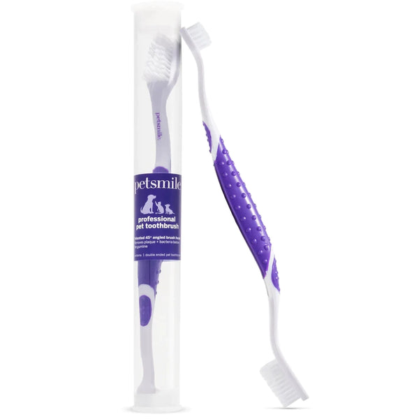 Petsmile - Professional Pet Toothbrush - Patented 45° Dual-Ended Brush Head